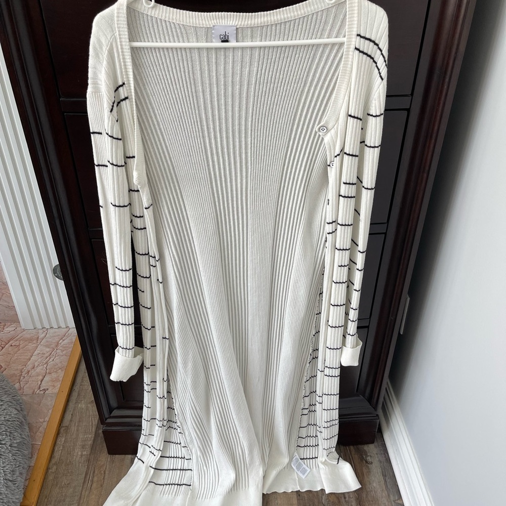 Cabi white long cardigan large